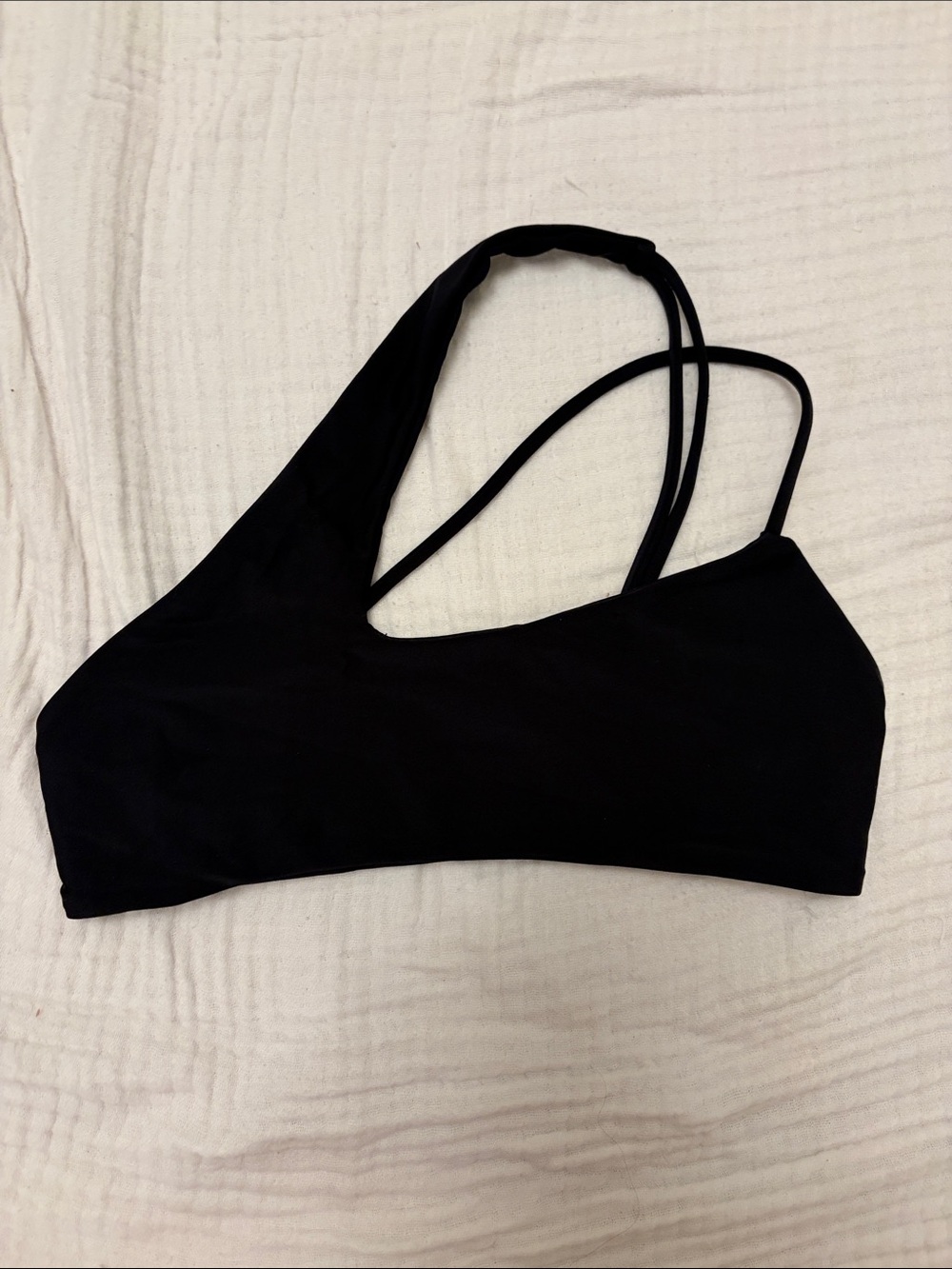 Mikoh Black Asymmetric Strappy Swim top
